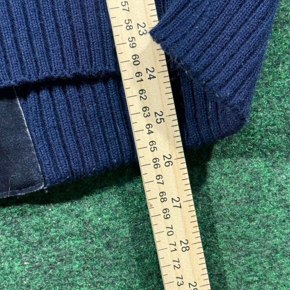 Vintage Anthony Suede Leather Cowhide Sweater Jacket Men Navy Blue Size L 22x26 - Picture 6 of 7